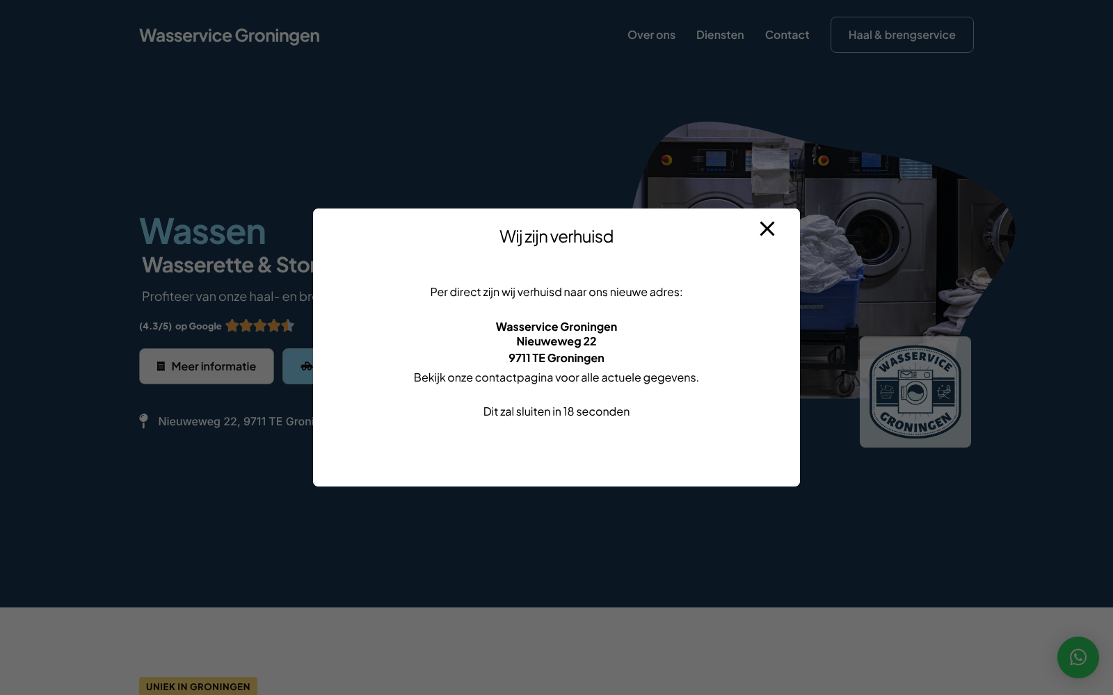 Wasservice Groningen – website screenshot