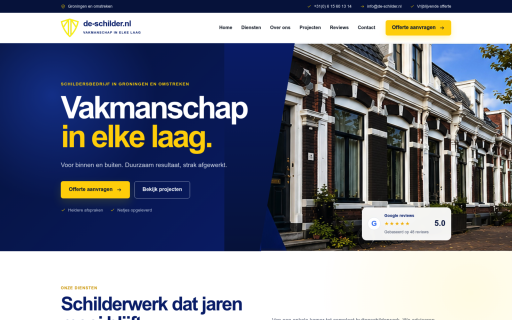 de-schilder.nl – website screenshot