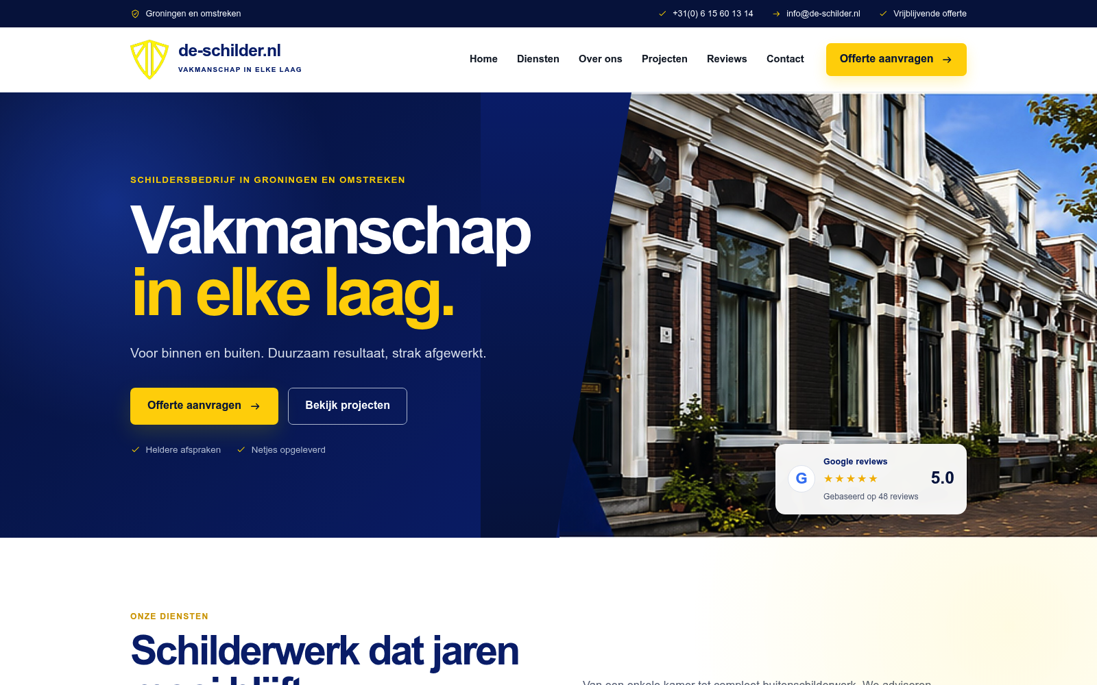 de-schilder.nl – website screenshot