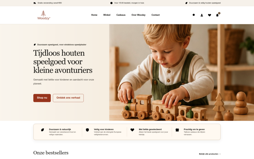 Woodzy – website screenshot